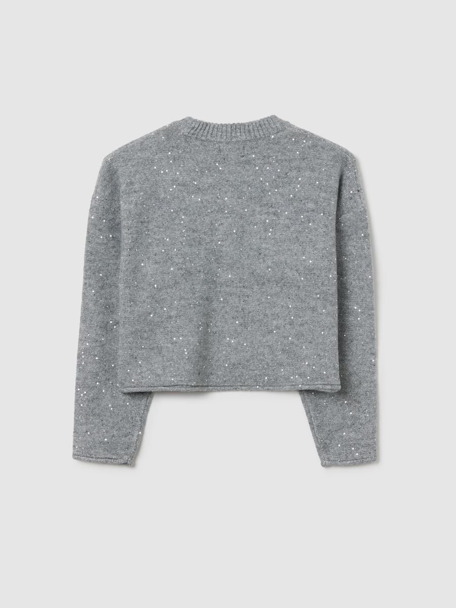 Grey crew neck jumper with lurex_4