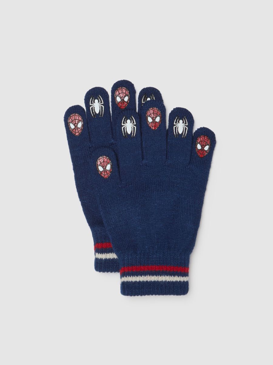 Children's Blue Gloves with Spider-Man Prints_0