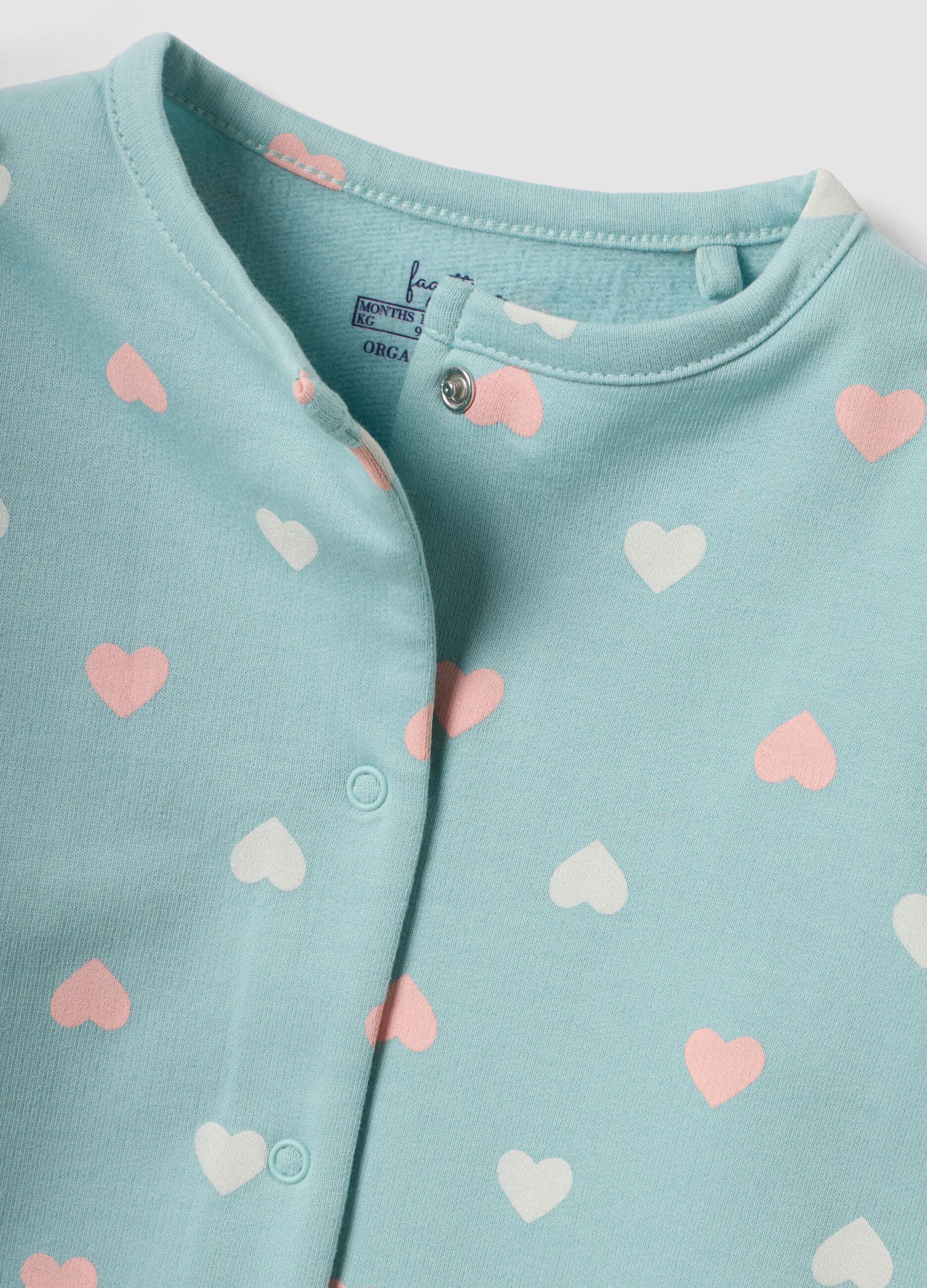 2-pack blue and white organic cotton sleepsuits for baby girl