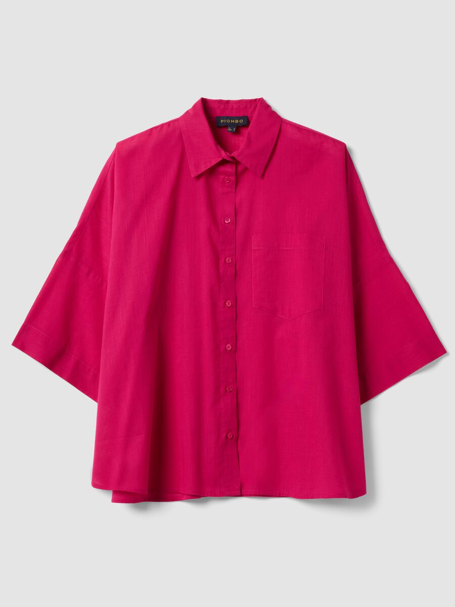Camicia rosa in puro cotone over fit_4
