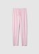 Pantaloni pigiama in puro cotone a righe rosa regular fit_0
