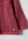 Newborn girl's regular fit pink pure cotton cardigan with perforated design_3