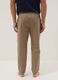 Beige cotton-linen blend pyjama trousers, relaxed fit_2