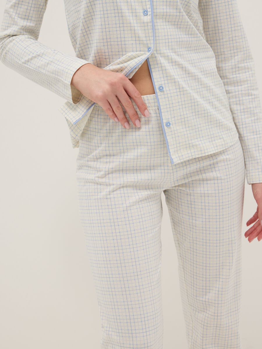 White check pyjamas in pure cotton regular fit_3