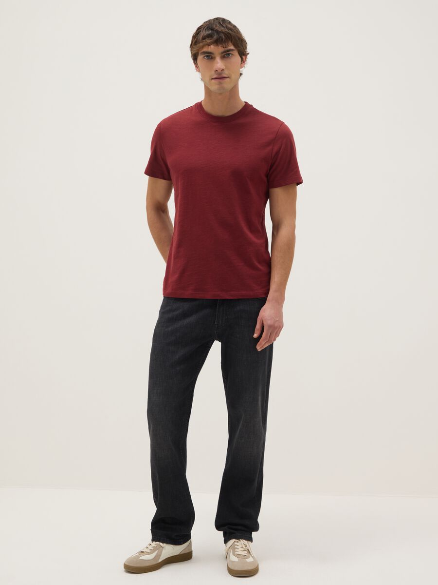 Red pure cotton regular fit t-shirt_1