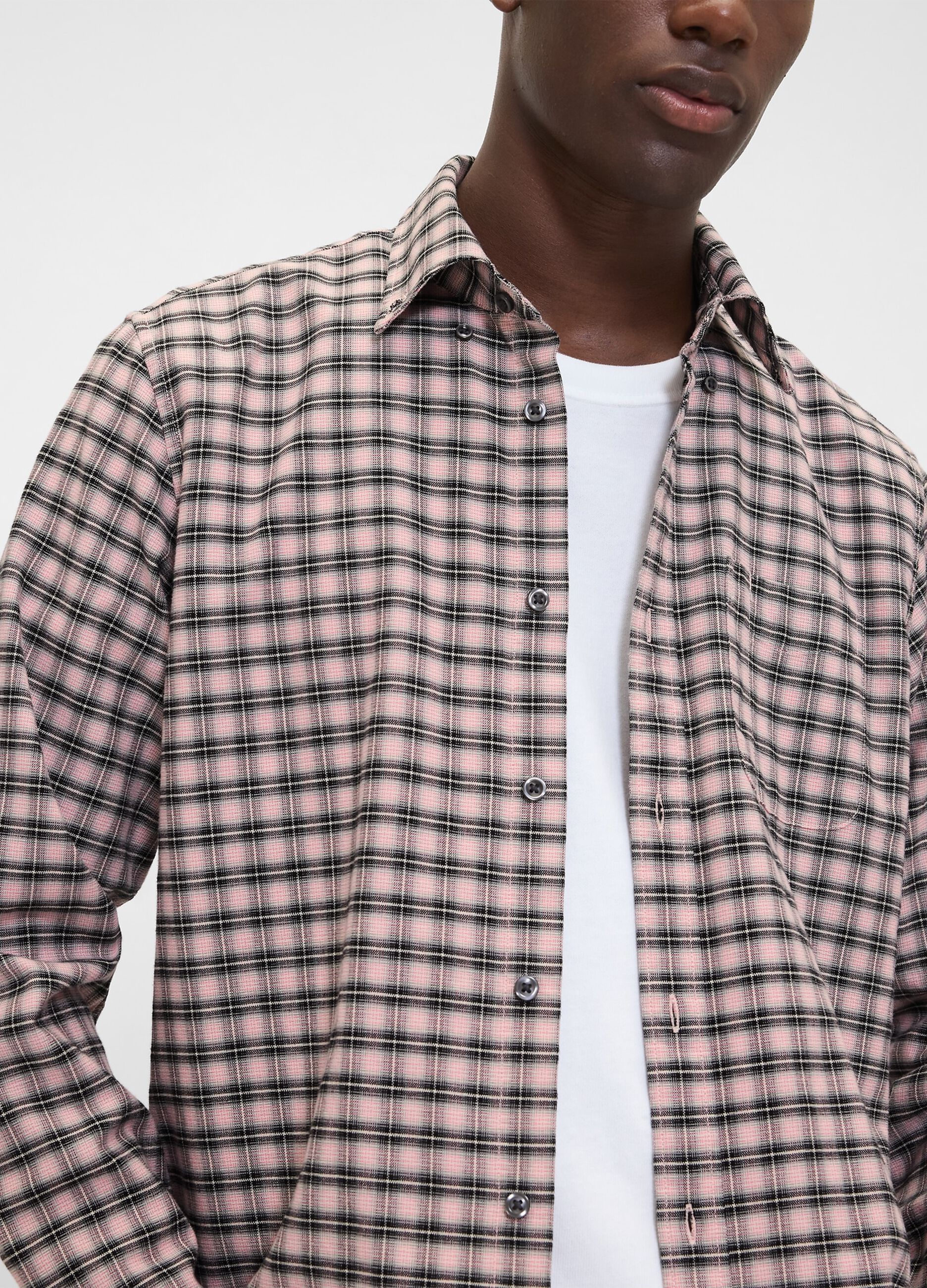 Stretch Pink Checked Shirt