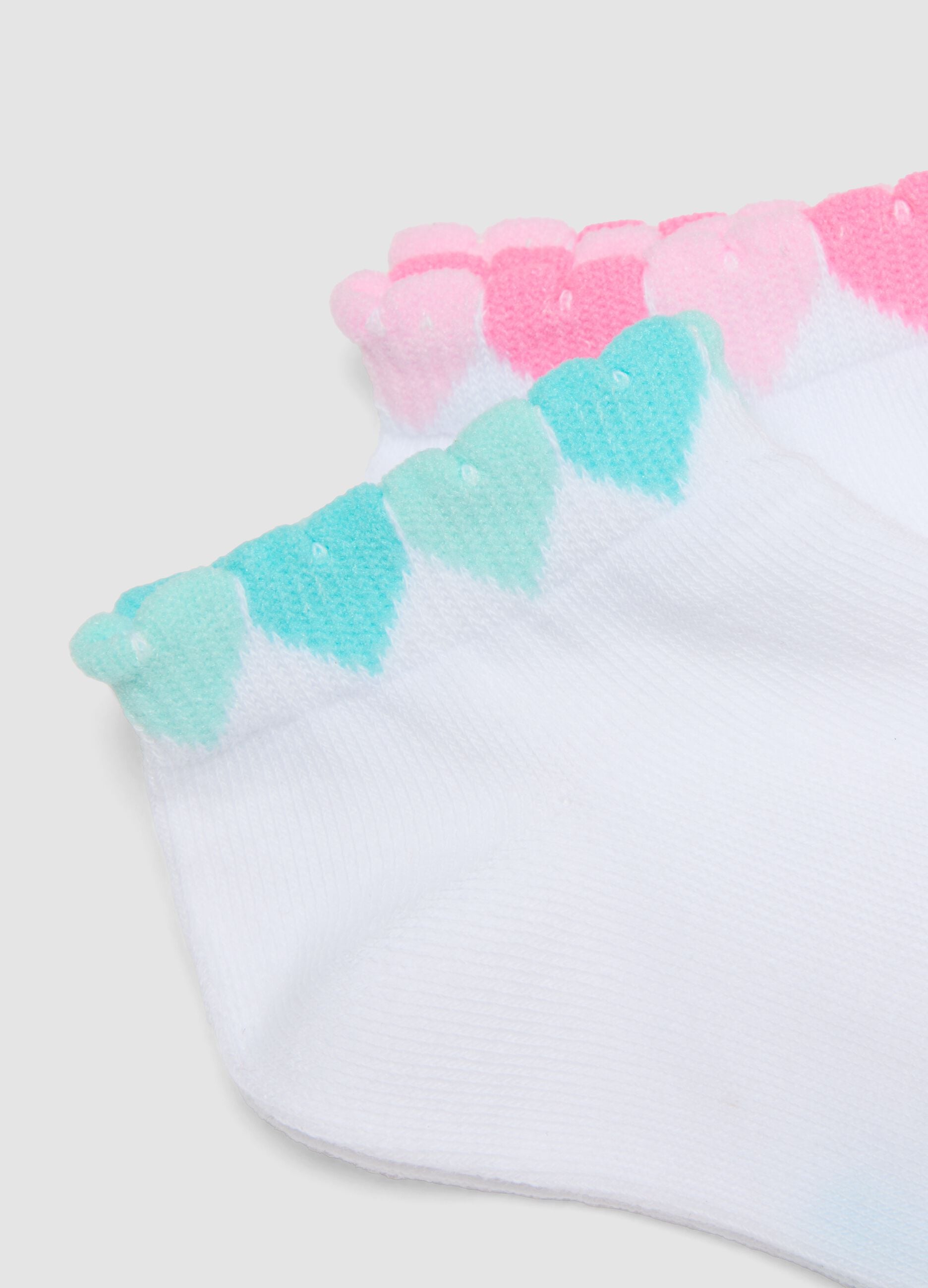 Five-pack of short white socks in stretchy organic cotton