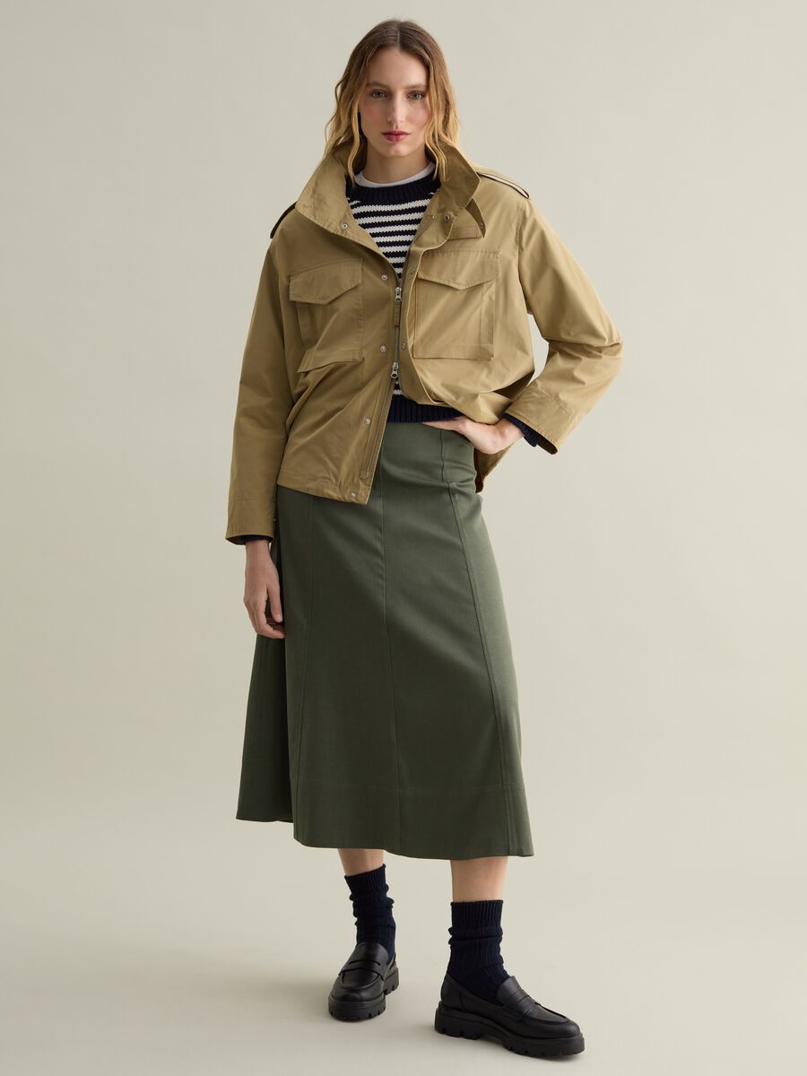 Short safari jacket with high neck_1