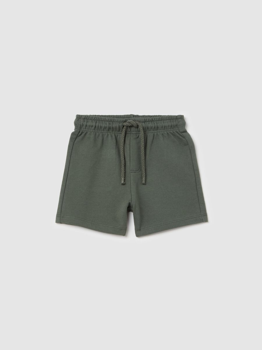 Bermuda shorts in French terry with drawstring_0