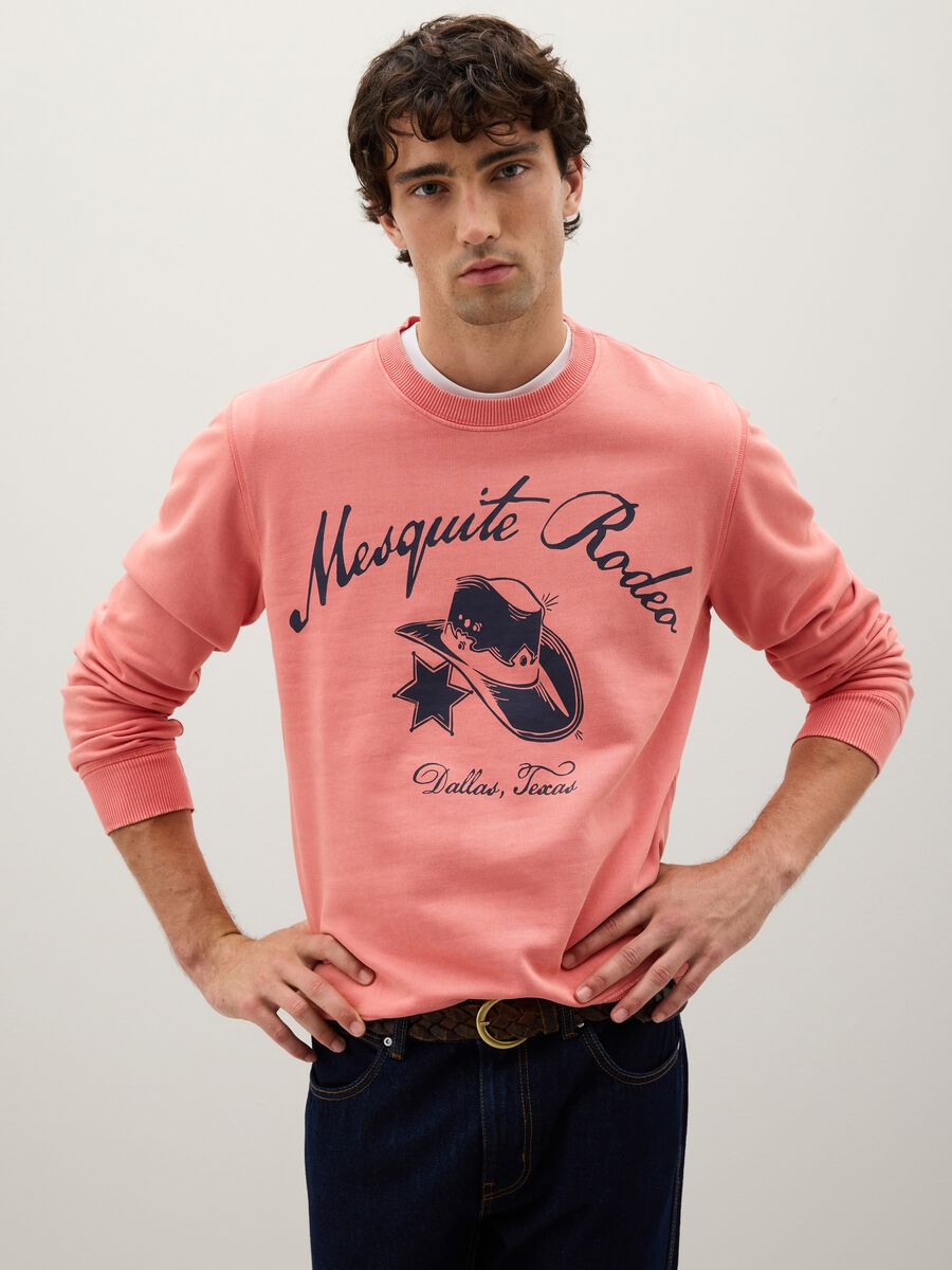 Felpa in puro cotone rosa regular fit_0