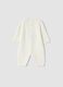 White 100% organic cotton baby sleepsuit with animal print_1
