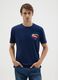 Men's Blue Pure Cotton T-shirt with Superman Print_1
