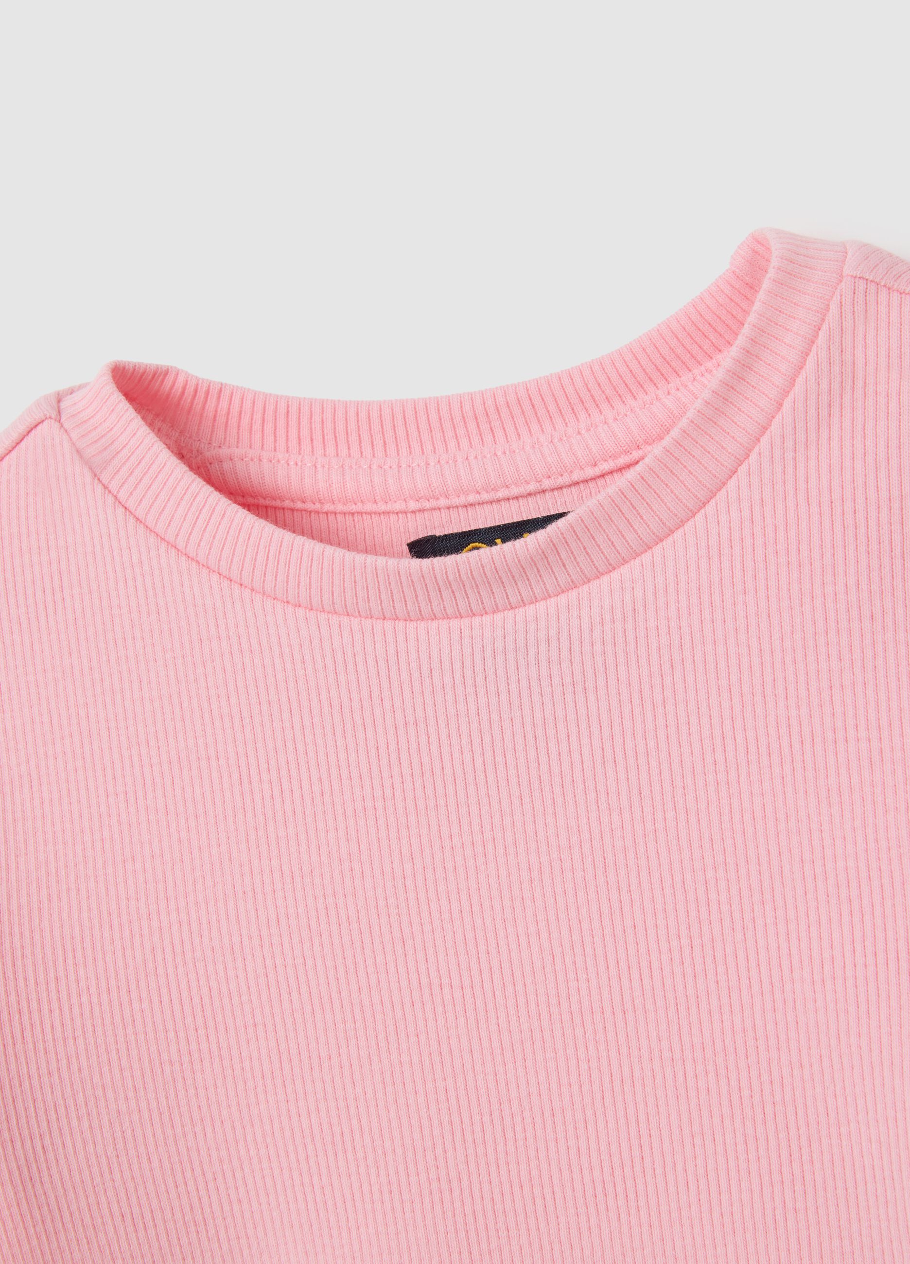 Girls' pink cotton regular fit top
