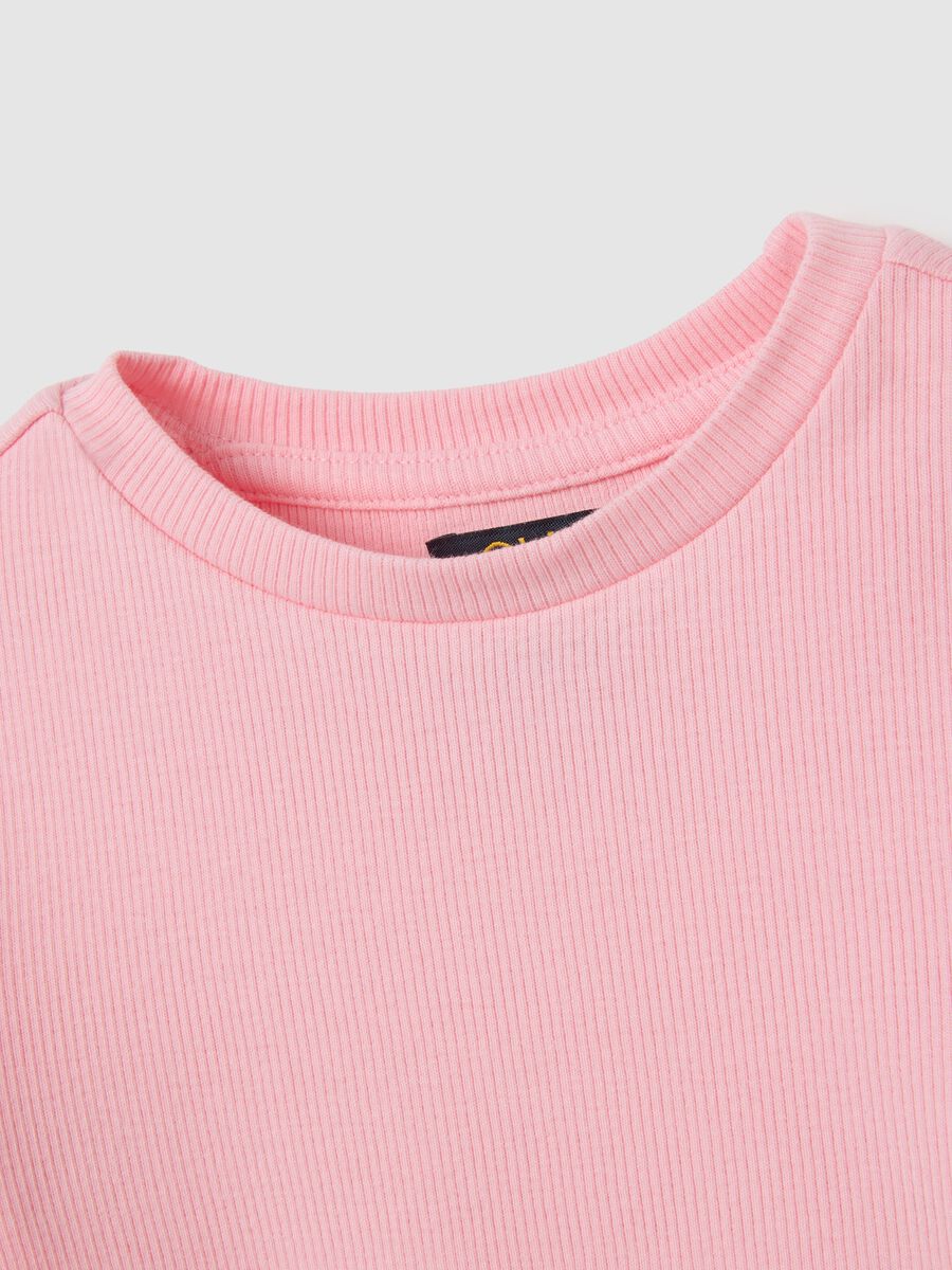 Girls' pink cotton regular fit top_3