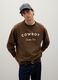 Brown pure cotton sweatshirt regular fit_0