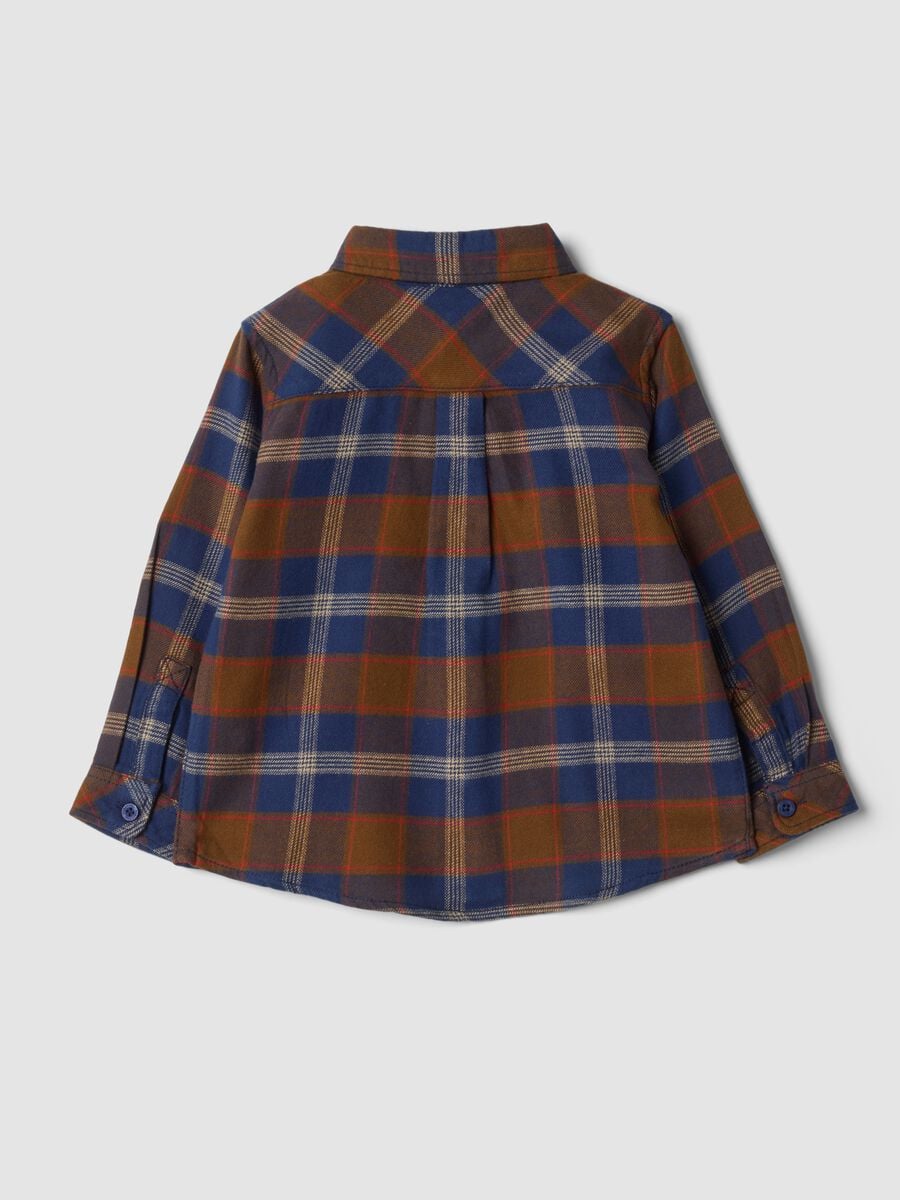 Blue checked pure cotton shirt_1