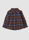 Camicia blu a quadri in puro cotone_1