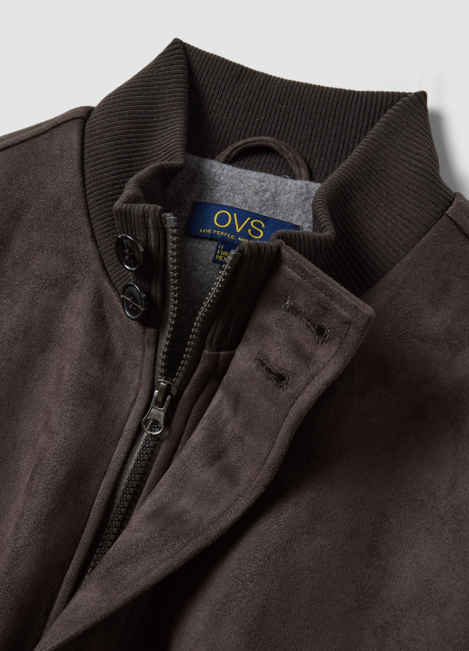 Giubbotto marrone regular fit con zip