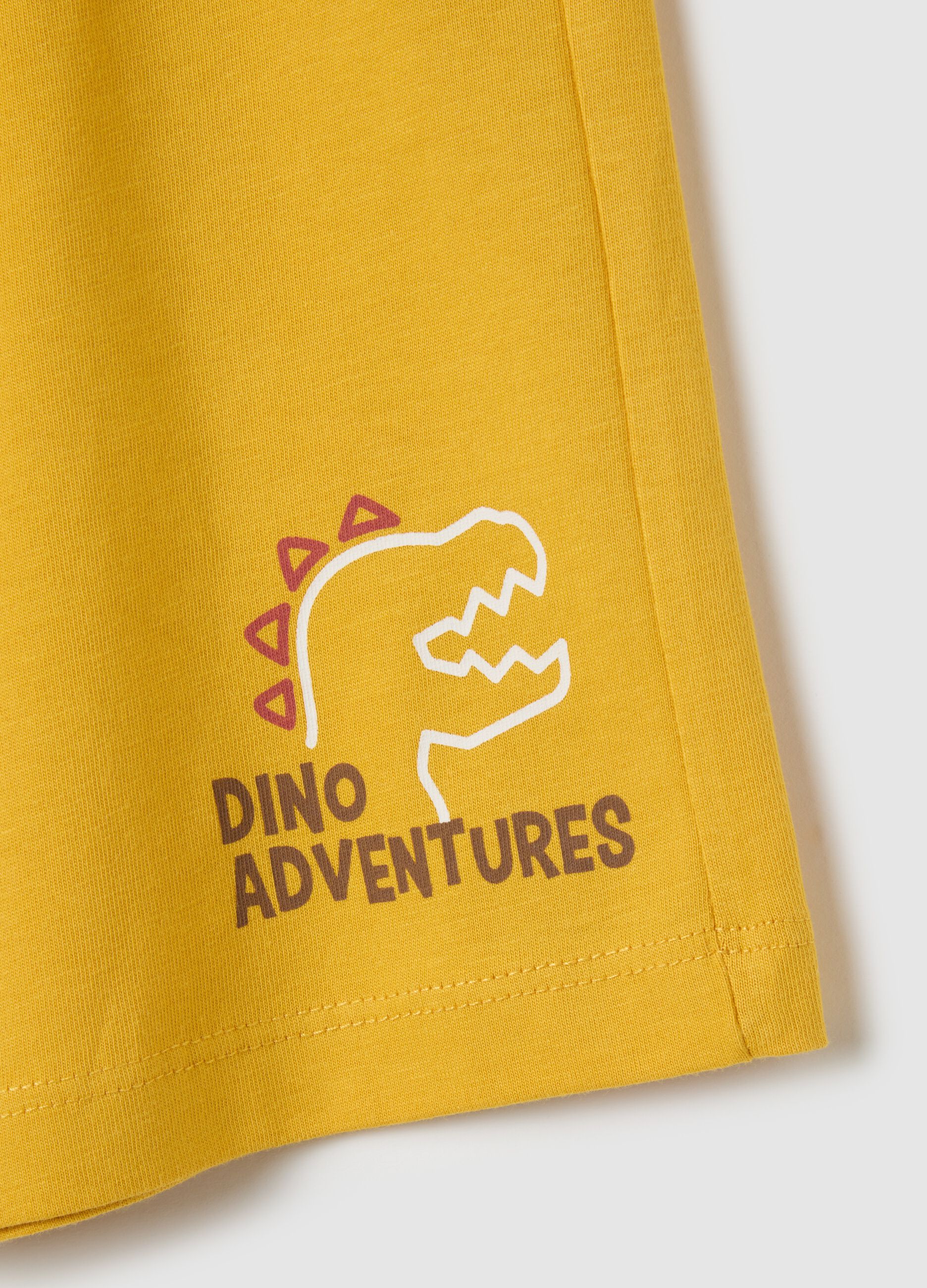 Children's yellow regular fit cotton Bermuda shorts