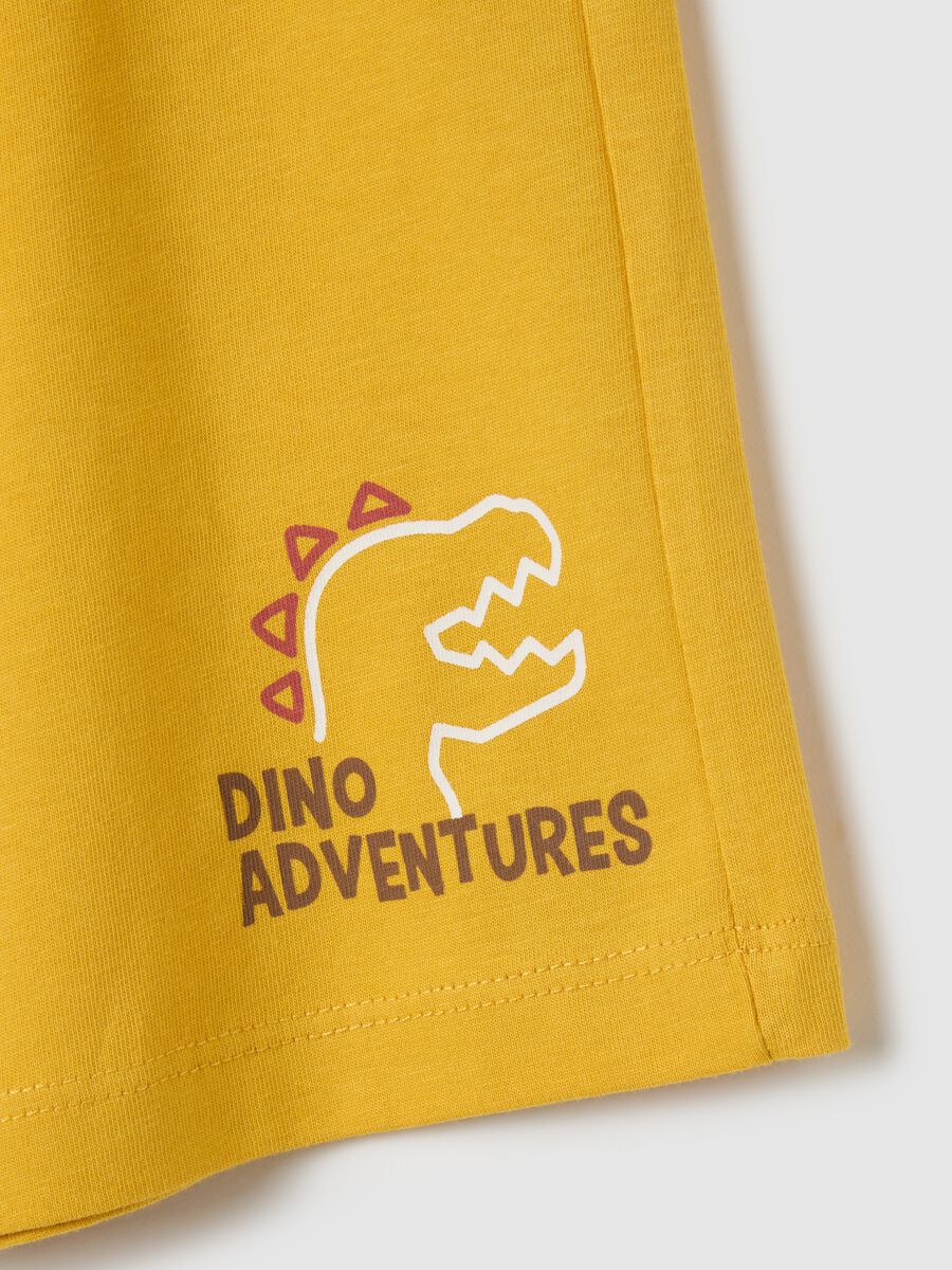 Children's yellow regular fit cotton Bermuda shorts_2