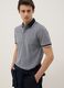 Grey pure cotton polo shirt with classic collar_0
