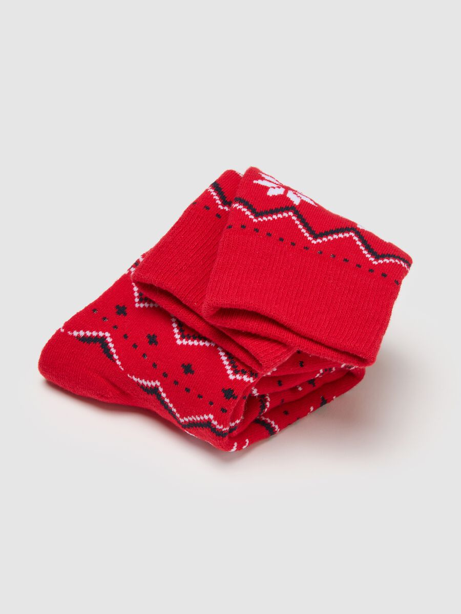 Red Christmas Stockings in Cotton Blend_2