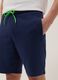 Blue cotton-blend Bermuda shorts with elasticated waistband_3