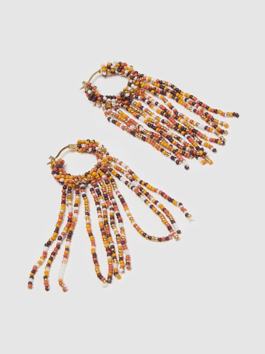 Women's multicolour glass earrings with beads_1