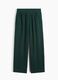 Pantaloni verdi in misto cotone con gamba ampia_4