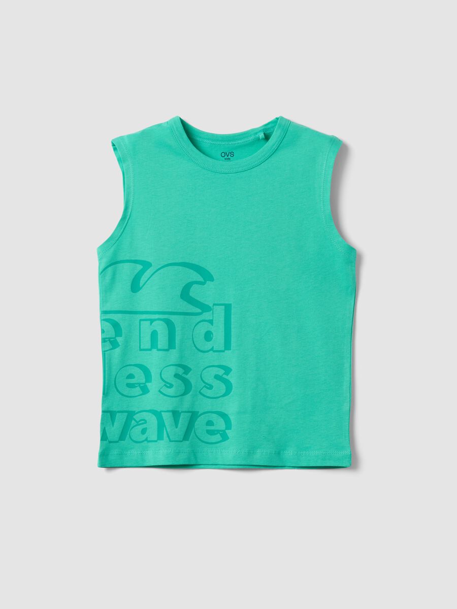 Green organic cotton vest top_0