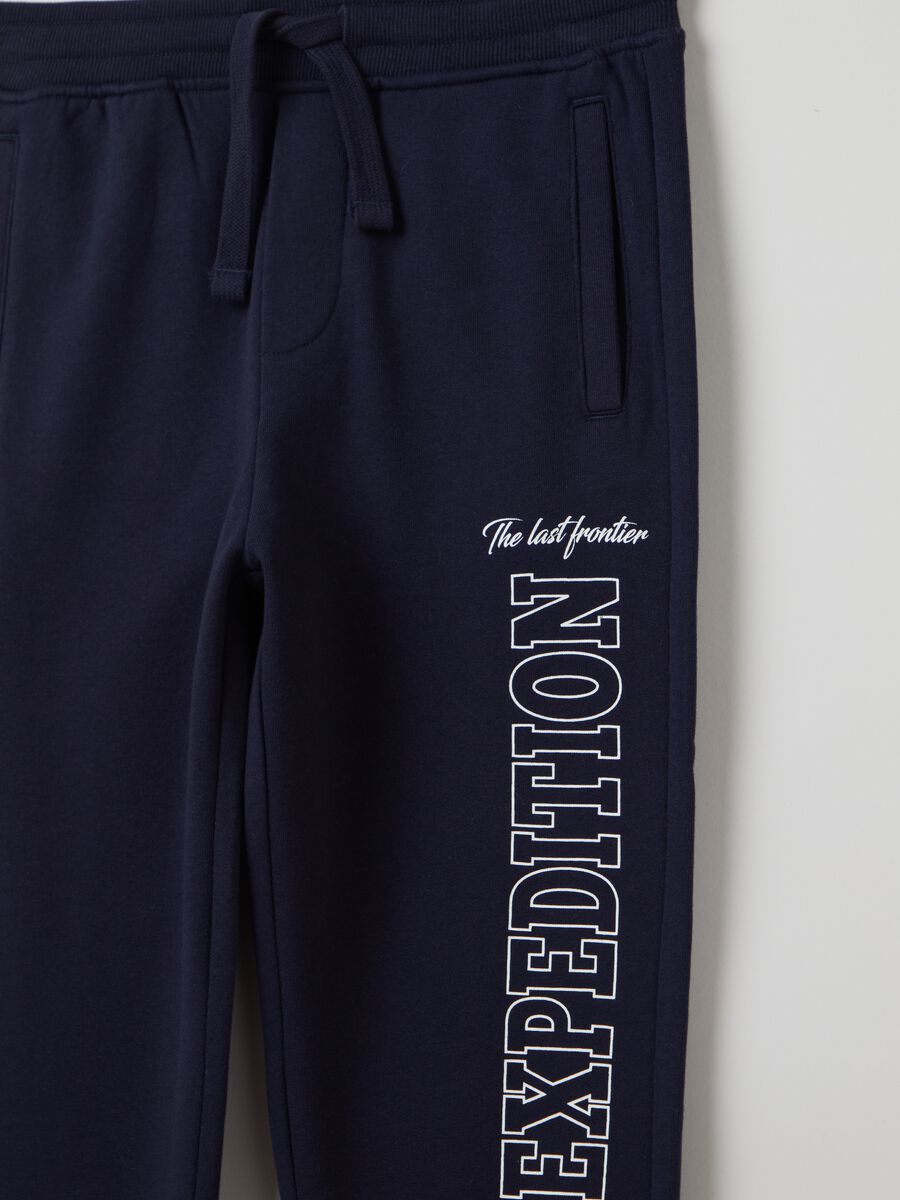 Joggers in felpa con stampa lettering_2