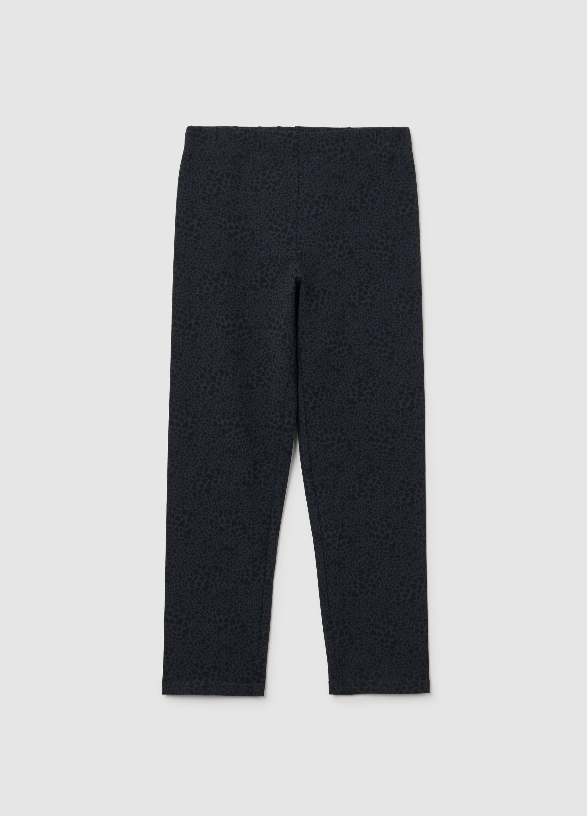 Girls' black skinny stretch cotton trousers