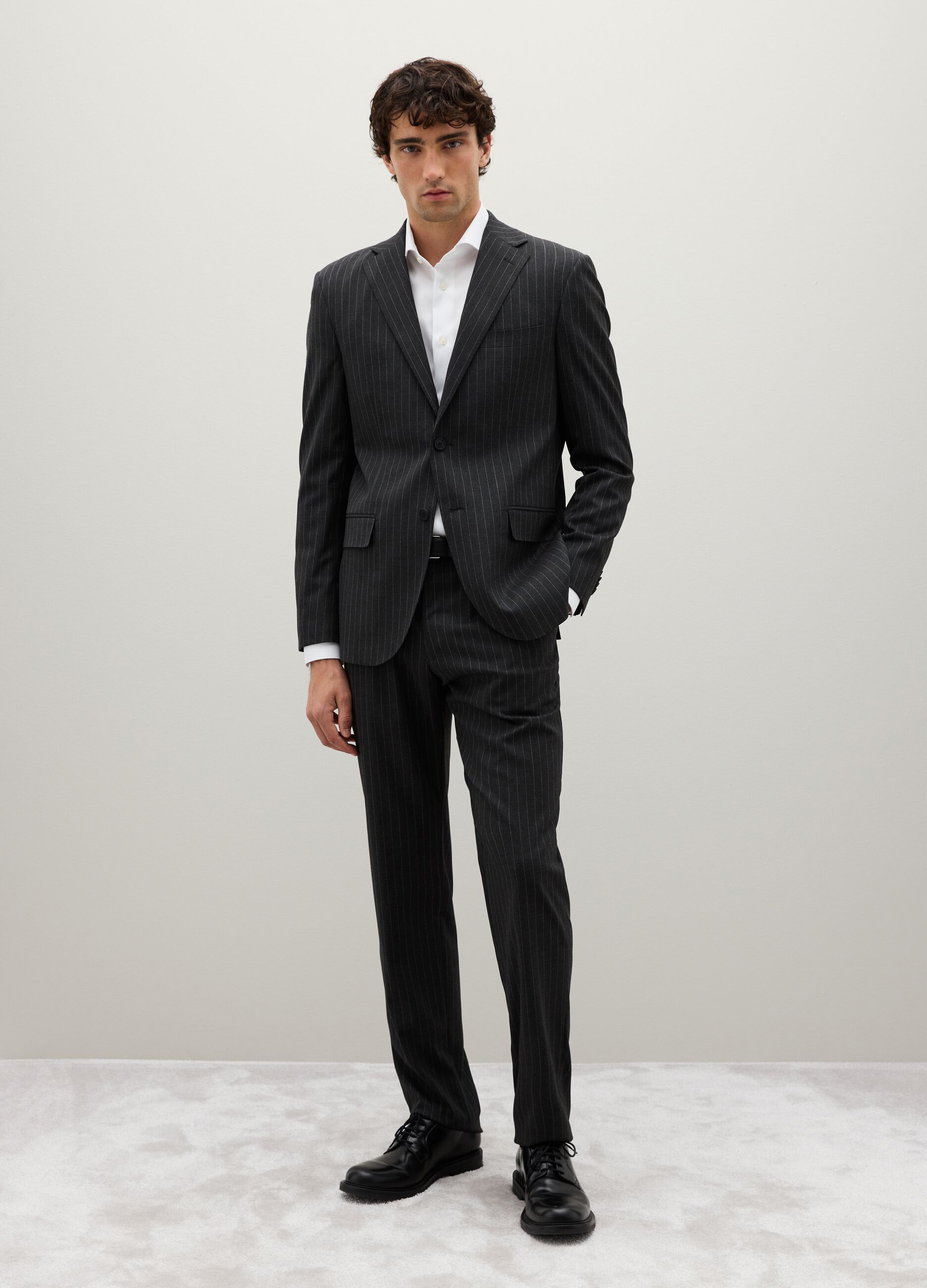 Black Stretch Fabric Suit