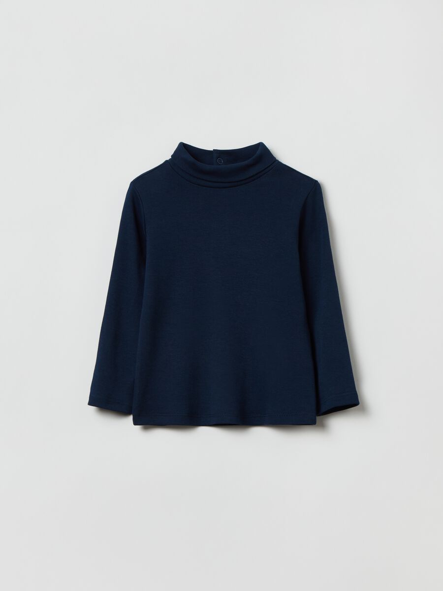 T-shirt maniche lunghe con collo alto_0