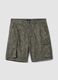Grey stretch cotton cargo bermuda shorts_4