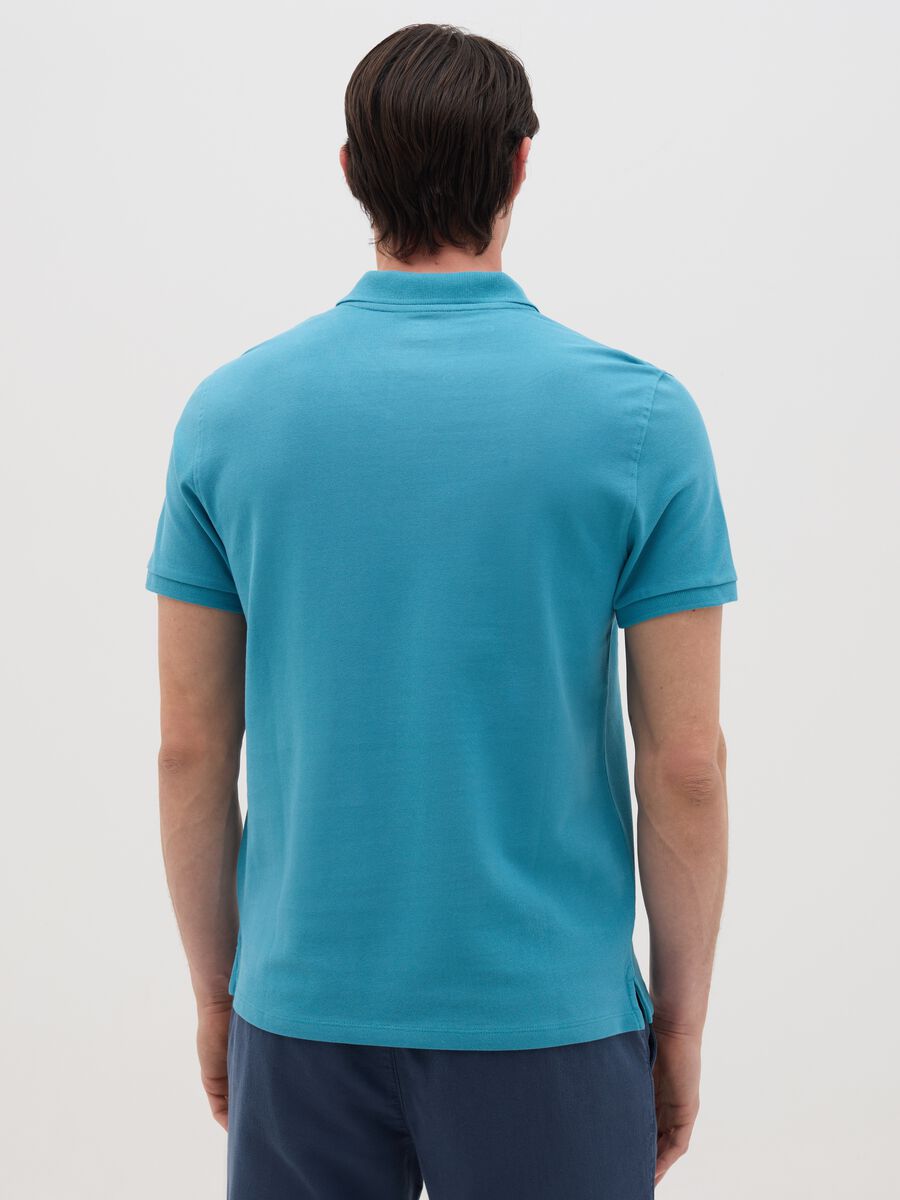 Light Blue Cotton Short Sleeve Polo_3