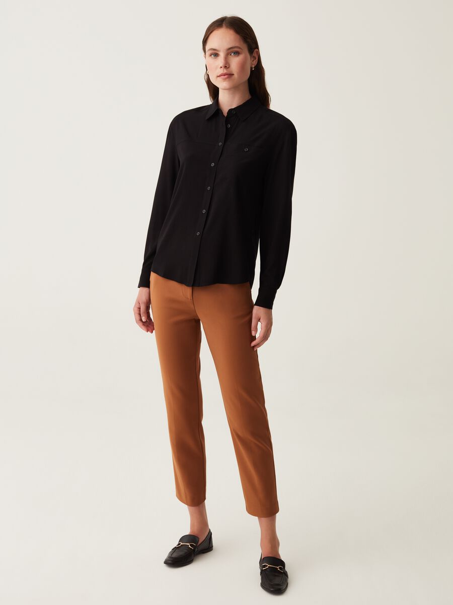 Camicia in viscosa con tasca_0