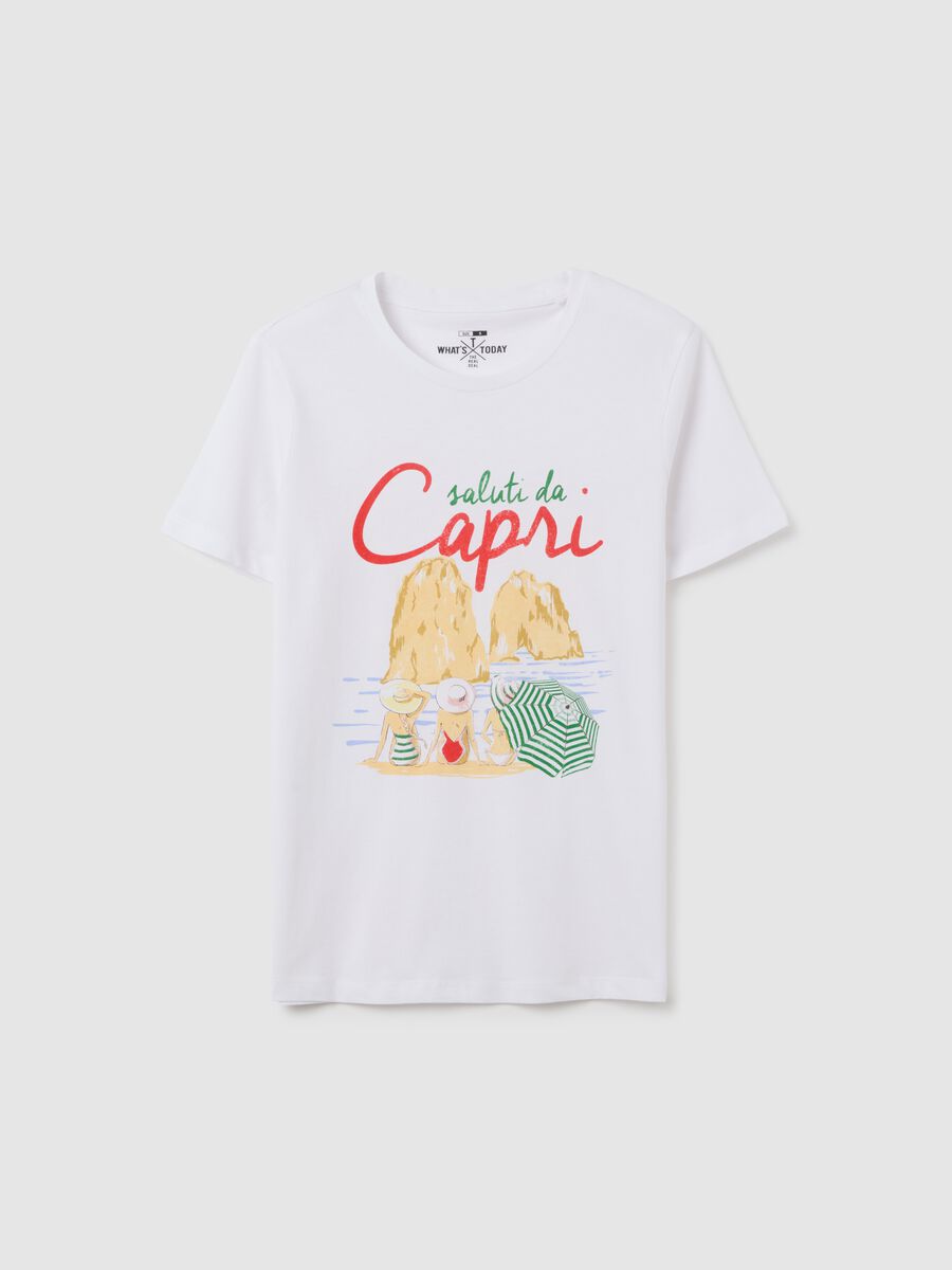 White regular fit pure cotton T-shirt_4