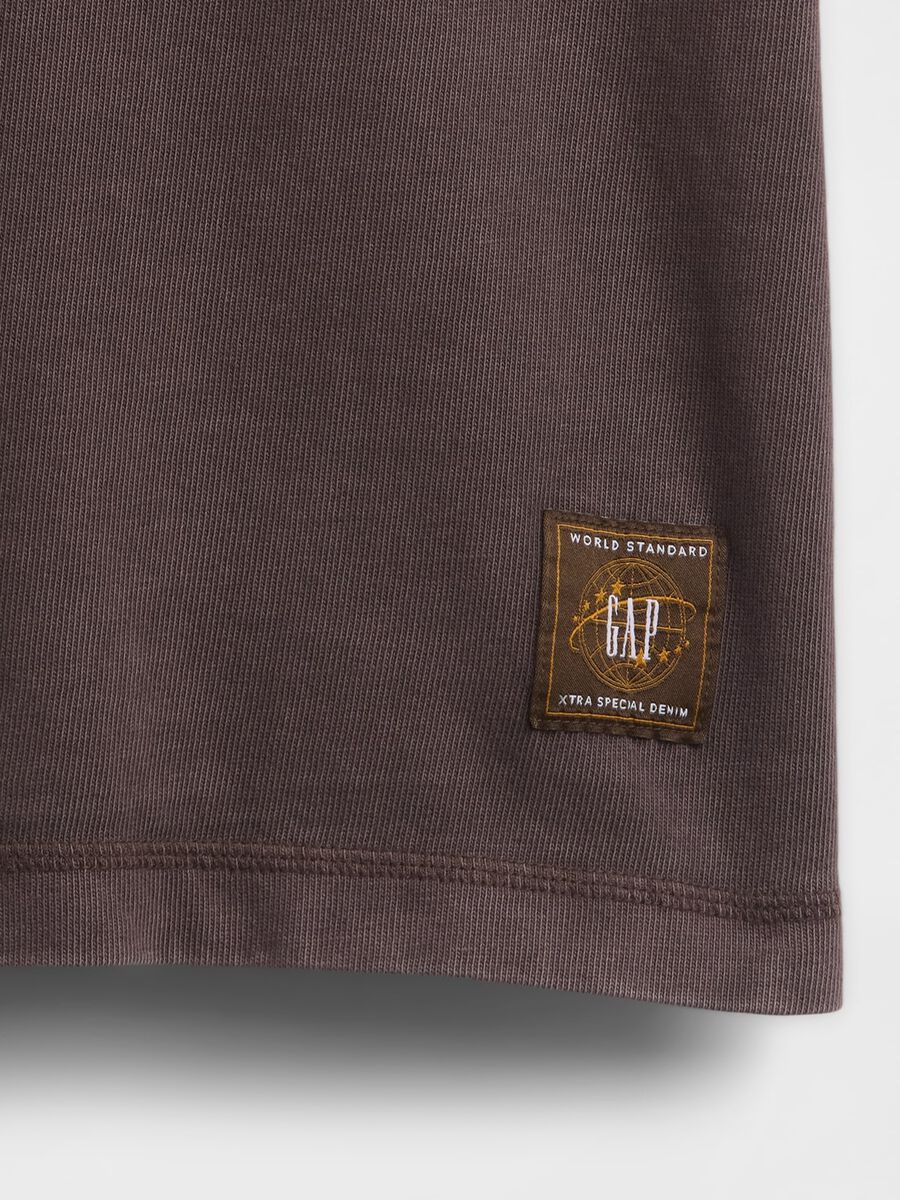 T-shirt marrone in cotone_4