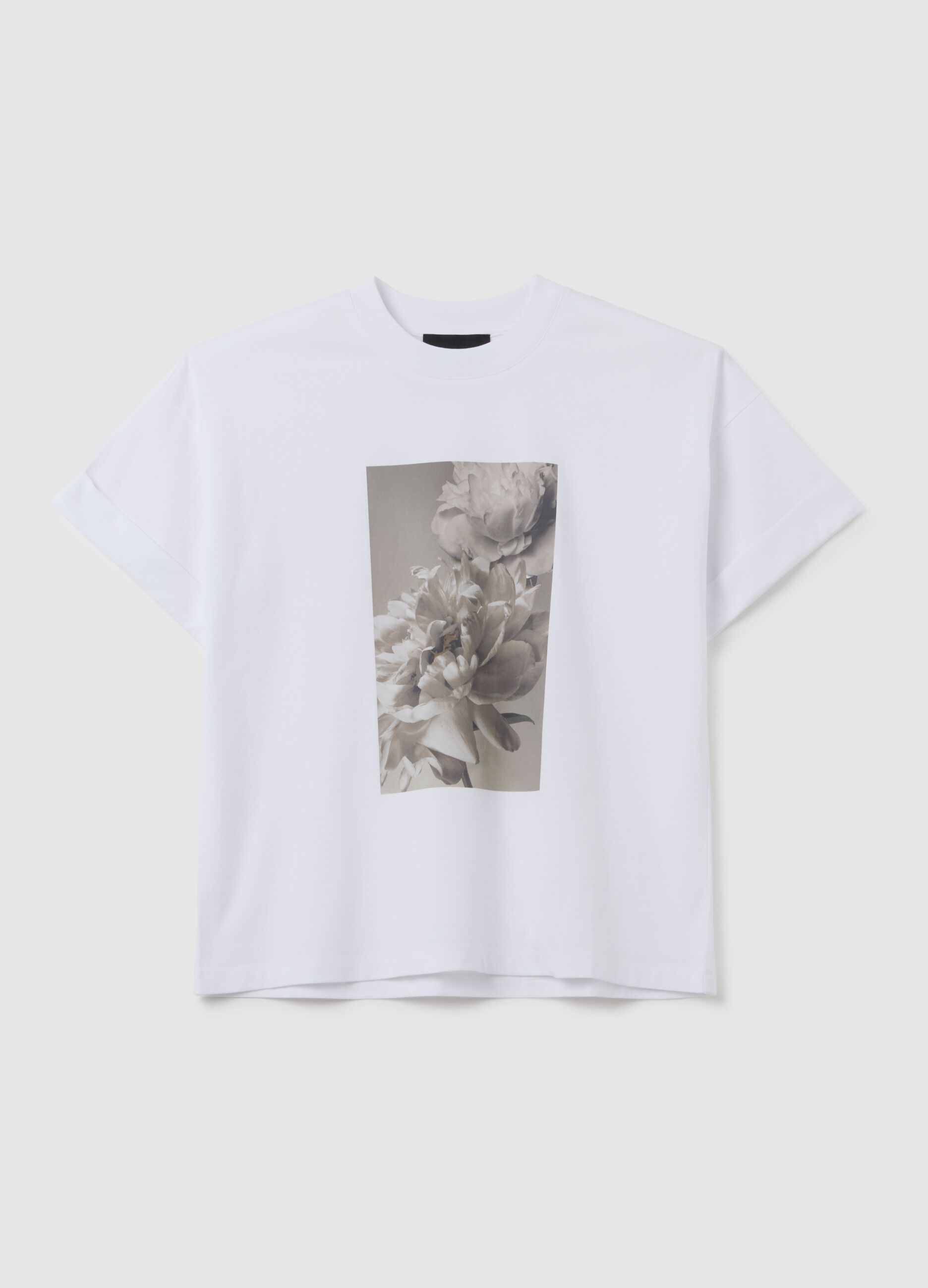 White pure cotton regular fit shirt with print