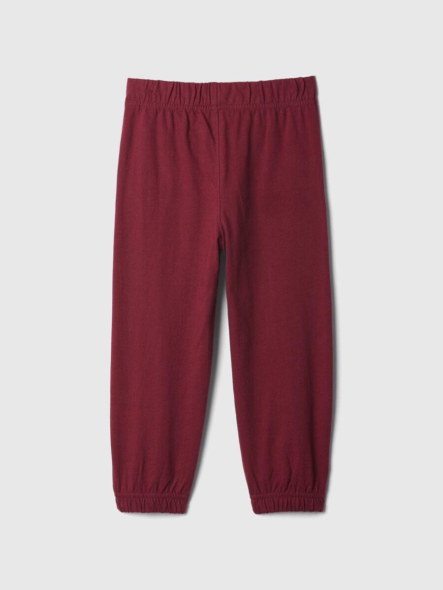 Fleece joggers with drawstring and elasticated edging_1
