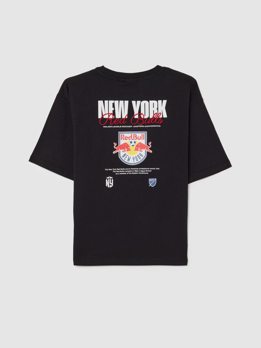 Children's pure black cotton oversized t-shirt with print_4