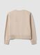 Beige cotton-blend crew-neck sweatshirt with teddy print_5