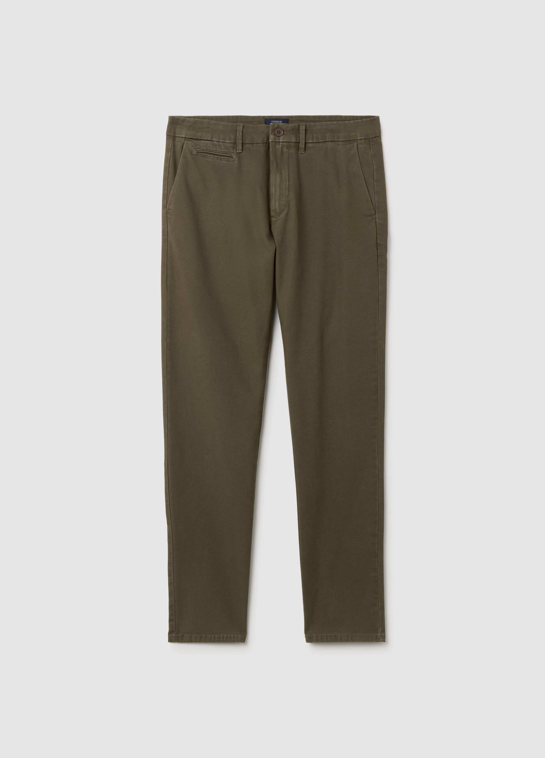 Pantaloni chino in cotone verdi slim fit
