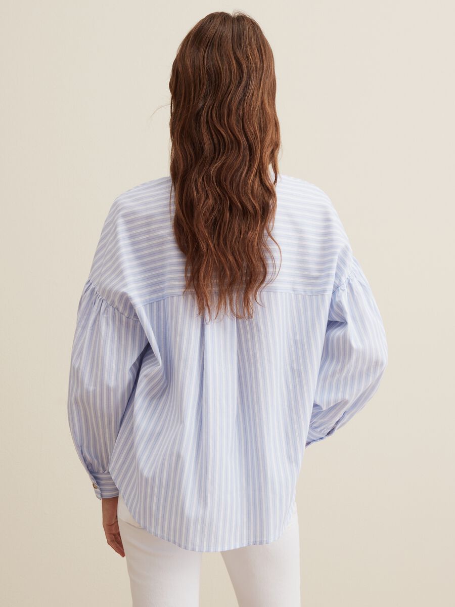 Camicia oversize a righe maniche a sbuffo_2