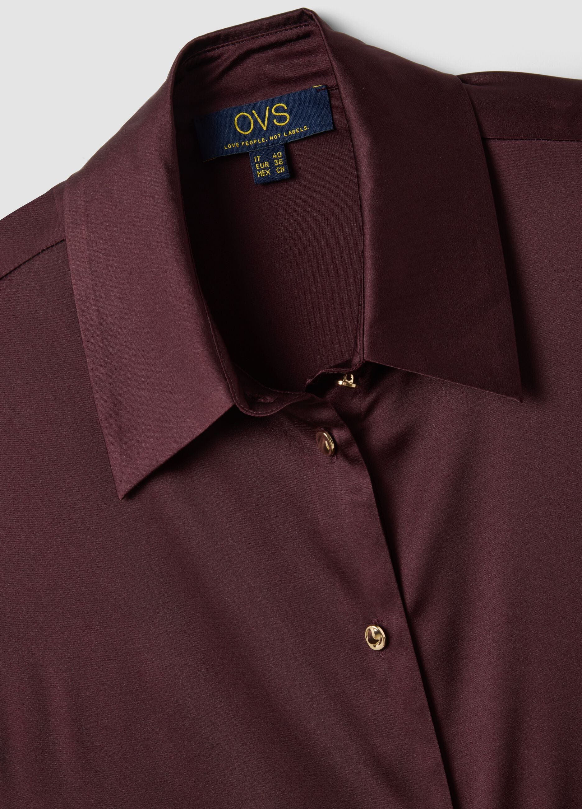 Purple stretch shirt with classic collar