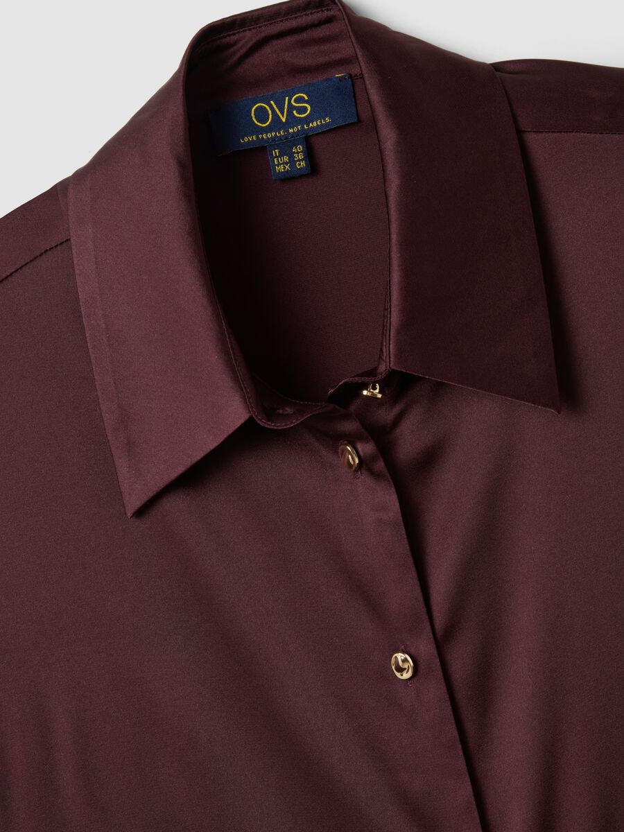 Purple stretch shirt with classic collar_5