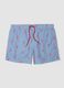 Blue striped swim shorts with lobster print_0