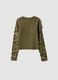Green stretch cotton slim-fit T-shirt with ribbed neckline_1