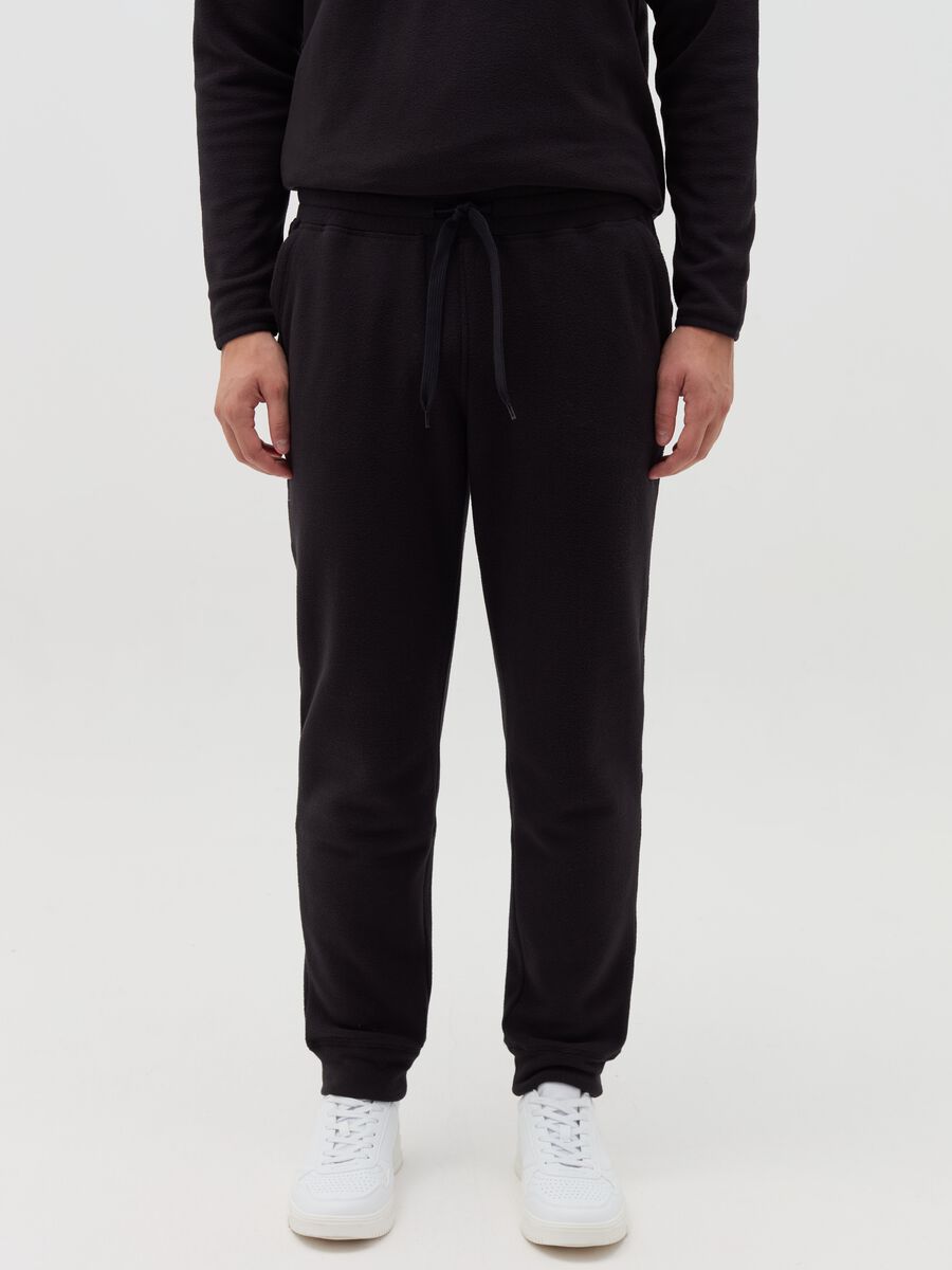 Fleece joggers with drawstring_0